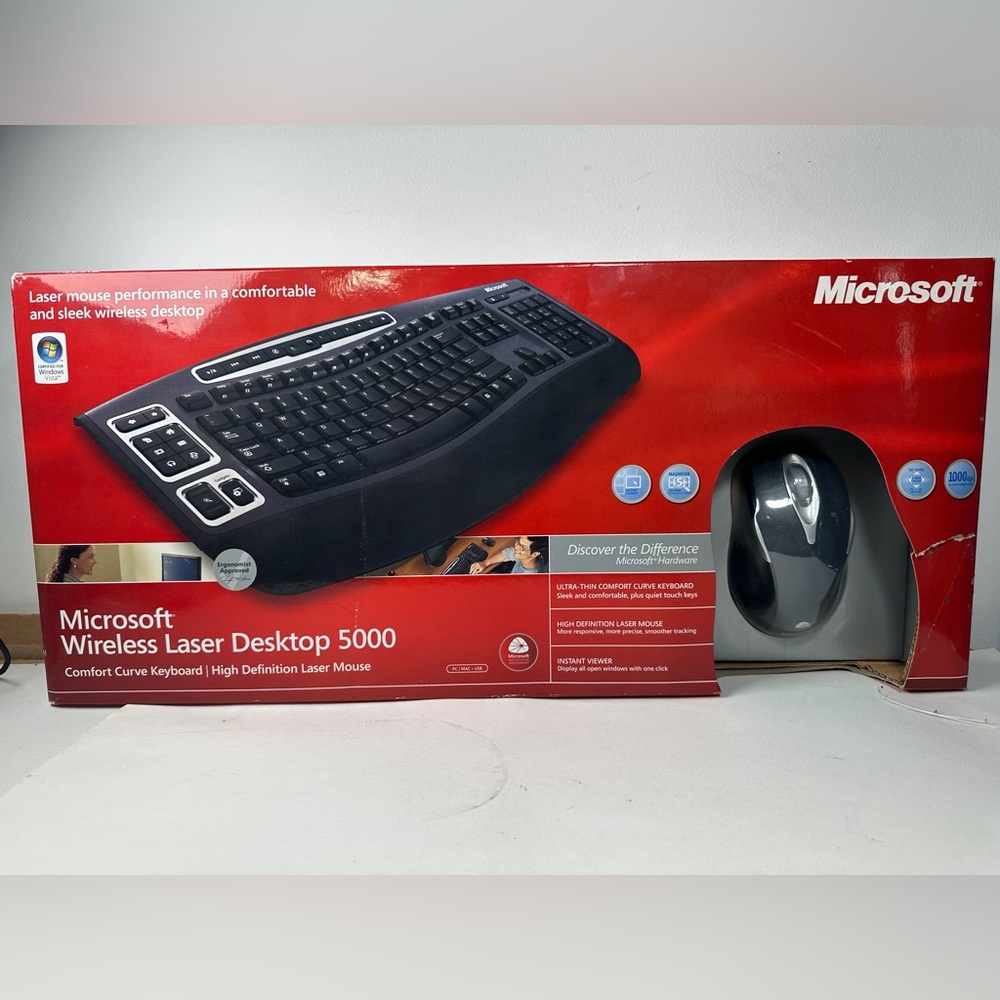 Microsoft Wireless Laser Desktop 5000 - Black and Gray